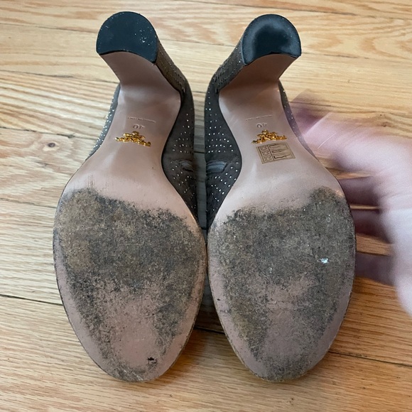 Prada Taupe Suede Studded Ankle Boots - Picture 4 of 4